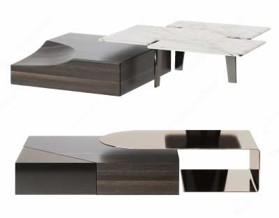 现代茶几组合3D模型下载